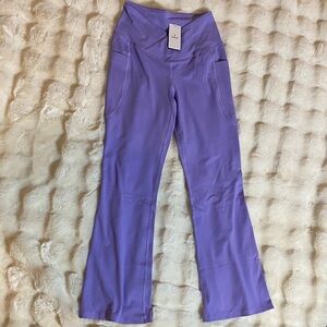 NWT Baleaf Lavender Flare Yoga Pants with Side Pockets